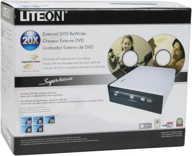 Alt view image 6 of 6 - LITE-ON USB 2.0 External 20X DVD±R DVD Drive w/ LightScribe Model DX-20A4H-06 LightScribe Support