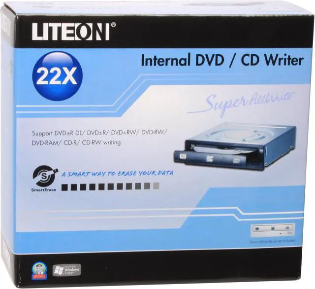 Alt view image 6 of 6 - LITE-ON 22X DVD±R DVD Burner with Smart Erase 22X DVD+R 8X DVD+RW 8X DVD+R DL 22X DVD-R 6X DVD-RW 16X DVD-ROM 48X CD-R 32X CD-RW 48X CD-ROM Black IDE Model iHAP322-08