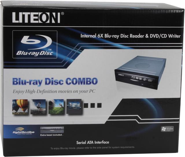 Alt view image 6 of 6 - LITE-ON Black 6X BD-ROM 16X DVD-ROM SATA Internal Blu-Ray DVD Drive & DVD Burner with LightScribe Model iHES206-08