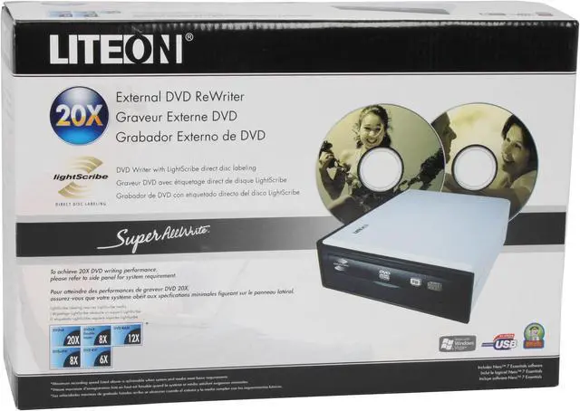 Alt view image 7 of 7 - LITE-ON USB 2.0 External 20X DVD Burner with LightScribe Model eHAU220-08 LightScribe Support