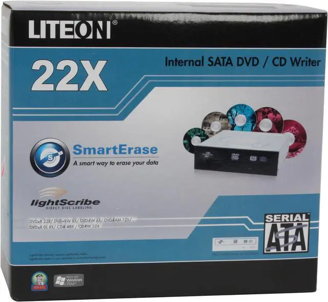 Alt view image 6 of 6 - LITE-ON 22X DVD Burner 22X DVD+R 8X DVD+RW 8X DVD+R DL 22X DVD-R 6X DVD-RW 16X DVD-ROM 48X CD-R 32X CD-RW 48X CD-ROM Black SATA Model iHAS422-08 LightScribe Support