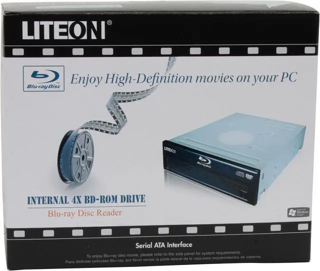 Alt view image 6 of 6 - LITE-ON Black 4X BD-ROM 12X DVD-ROM 32X CD-ROM SATA Internal 4X Blu-Ray DVD Drive Model DH-4O1S-58