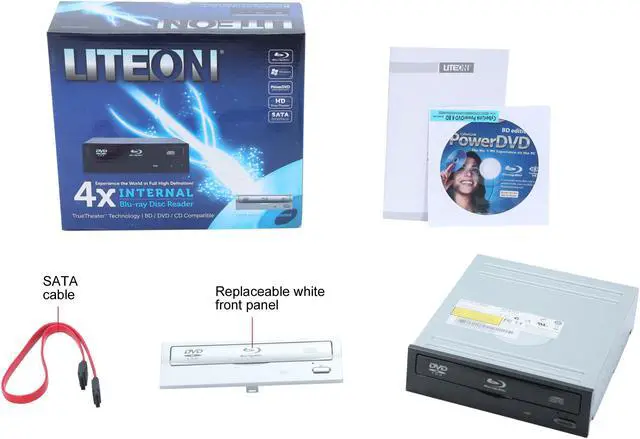 Alt view image 5 of 5 - LITE-ON Black 4X BD-ROM 8X DVD-ROM 32X CD-ROM SATA Internal 4X Blu-ray Disc Reader Model iHOS104-08