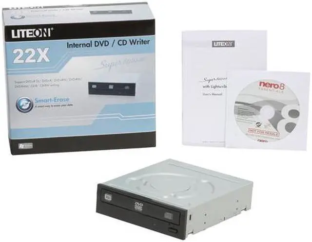 Alt view image 4 of 4 - LITE-ON 22X DVD Writer 22X DVD+R 8X DVD+RW 22X DVD-R 6X DVD-RW 16X DVD-ROM 48X CD-R 32X CD-RW 48X CD-ROM Black IDE Model Ihap322-98