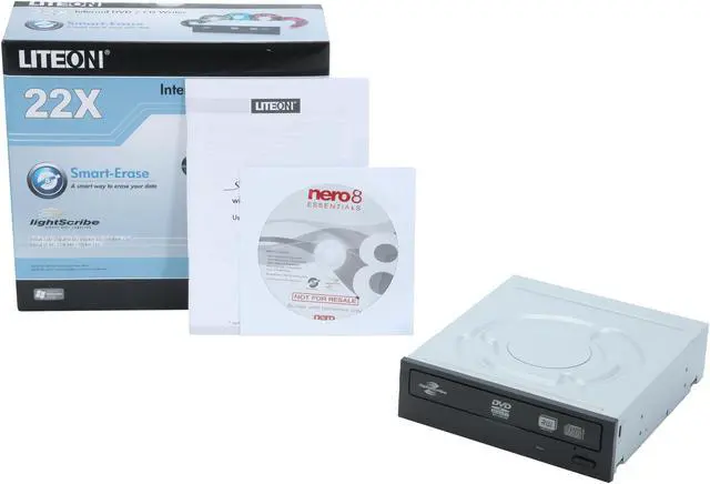 Alt view image 9 of 9 - LITE-ON 22X DVD Writer 22X DVD+R 8X DVD+RW 8X DVD+R DL 22X DVD-R 6X DVD-RW 16X DVD-ROM 48X CD-R 32X CD-RW 48X CD-ROM Black IDE Model iHAP422-98 LightScribe Support