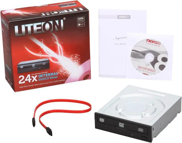 Alt view image 4 of 4 - LITE-ON 24X DVD Writer 24X DVD+R 8X DVD+RW 8X DVD+R DL 24X DVD-R 6X DVD-RW 16X DVD-ROM 48X CD-R 32X CD-RW 48X CD-ROM Black SATA Model iHAS-324-98B