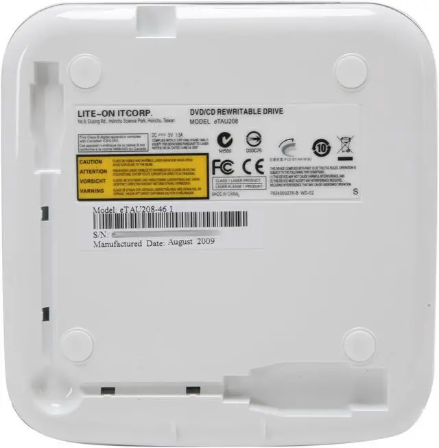 Alt view image 4 of 6 - LITE-ON USB 2.0 8X External DVD Writer Model eTAU208-46 LightScribe Support