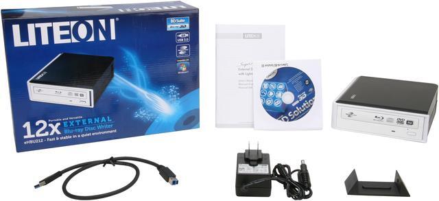 Alt view image 5 of 5 - LITE-ON USB 3.0 12X External Blu-ray Disc Writer Model eHBU212-08 LightScribe Support