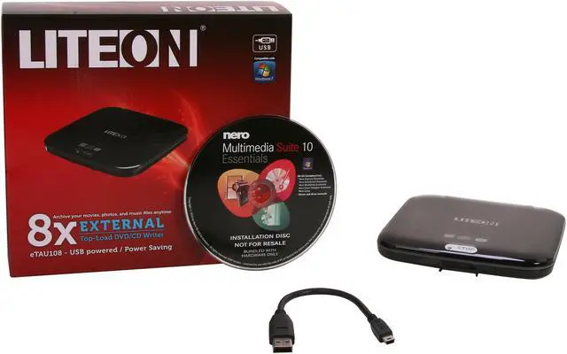 Alt view image 6 of 6 - Liton 8X Slim Top Load DVDRW Black Model eTAU108-96 –