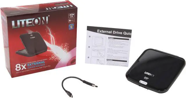 Alt view image 5 of 5 - LITE-ON USB 2.0 External DVD Drive Model eTDU108-32