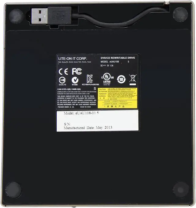 Alt view image 5 of 6 - LITE-ON USB 2.0 External CD/DVD Writer Model eUAU108