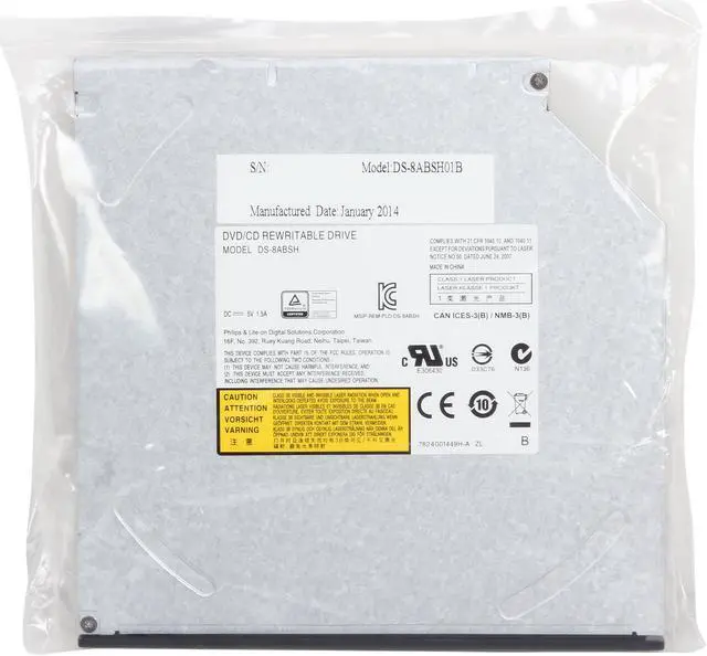 Alt view image 6 of 6 - LITE-ON DVD Burner 8X DVD+R 8X DVD+RW 6X DVD+R DL 8X DVD-R 6X DVD-RW 8X DVD-ROM 24X CD-R 24X CD-RW 24X CD-ROM SATA Model DS-8ABSH-01