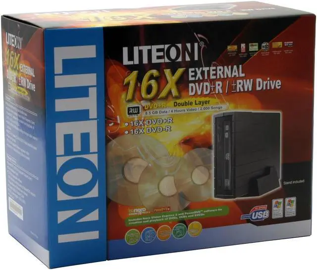 Alt view image 5 of 5 - LITE-ON USB 2.0 External DVD Burner Model SOHW-1693SX