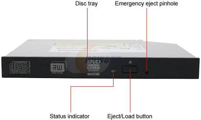 Alt view image 2 of 4 - Sony Optiarc 12.7mm Slim 8X DVD±R Burner 8X DVD+R 8X DVD+RW 4X DVD+R DL 8X DVD-R 6X DVD-RW 8X DVD-ROM 24X CD-R 24X CD-RW 24X CD-ROM Black E-IDE(ATAPI) Model AD-7590A-01 - OEM