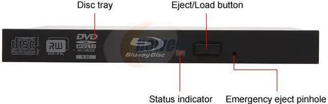 Alt view image 2 of 3 - Sony Optiarc Black 2X BD-ROM 8X DVD-ROM 24X CD-ROM E-IDE/ATAPI Slim Internal 2X Blu-ray Combo Drive Model BC-5500A - OEM