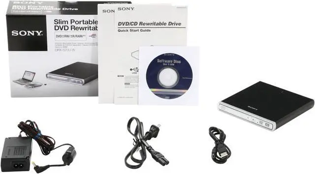 Alt view image 5 of 5 - SONY USB 2.0 Slim Portable DVD Rewritable Drive Model DRX-S70U-W