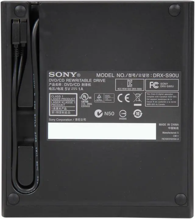 Alt view image 4 of 6 - Sony Optiarc USB 2.0 Slim Portable DVD Writer Model DRX-S90U