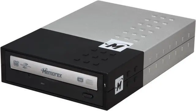 Main image of Memorex External DVDRW Burner 20X DVD+R 8X DVD+RW 20X DVD-R 6X DVD-RW 16X DVD-ROM 48X CD-R 24X CD-RW 48X CD-ROM USB Model 32023223 LightScribe Support