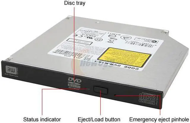 Alt view image 2 of 3 - Pioneer Slim DVD Burner With 5X DVD-RAM Write 8X DVD+R 8X DVD+RW 4X DVD+R DL 8X DVD-R 6X DVD-RW 8X DVD-ROM 24X CD-R 24X CD-RW 24X CD-ROM Black ATAPI Model DVR-K16 - OEM