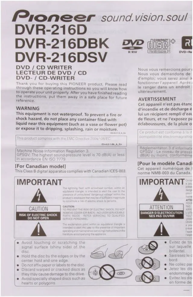 Alt view image 4 of 4 - Pioneer 20X DVD±R DVD Burner 20X DVD+R 8X DVD+RW 12X DVD+R DL 20X DVD-R 6X DVD-RW 16X DVD-ROM 40X CD-R 32X CD-RW 40X CD-ROM Beige SATA Model DVR-216D - OEM