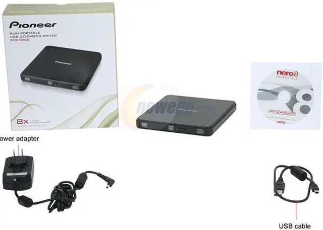 Alt view image 2 of 2 - Pioneer USB 2.0 Black Slim Portable DVD/CD Writer Model DVR-XD08