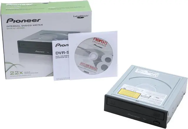 Alt view image 9 of 9 - Pioneer CD/DVD Writer 22X DVD+R 8X DVD+RW 12X DVD+R DL 22X DVD-R 6X DVD-RW 40X CD-R 32X CD-RW Black SATA Model DVR-S18M LabelFlash Support