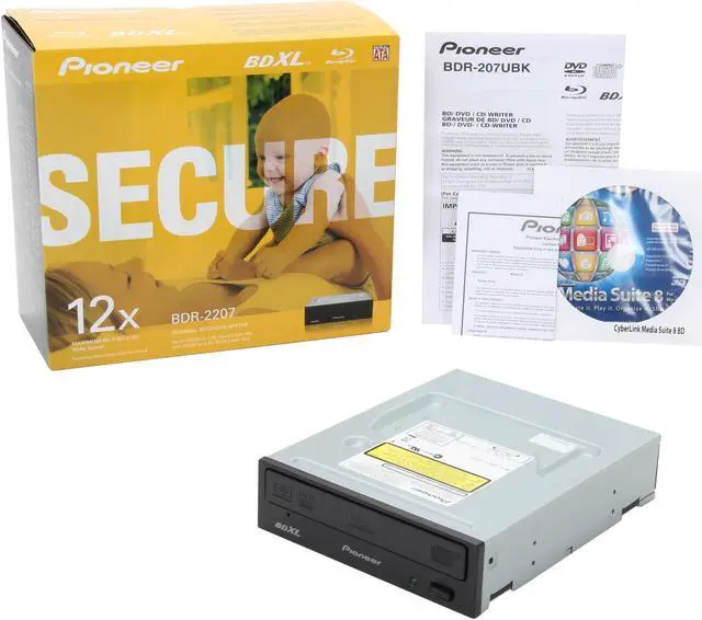 Alt view image 5 of 5 - Pioneer Black 12X BD-R 2X BD-RE 16X DVD+R 5X DVD-RAM 10X BD-ROM 4MB Cache SATA Blu-ray Burner With BDXL Support BDR-2207