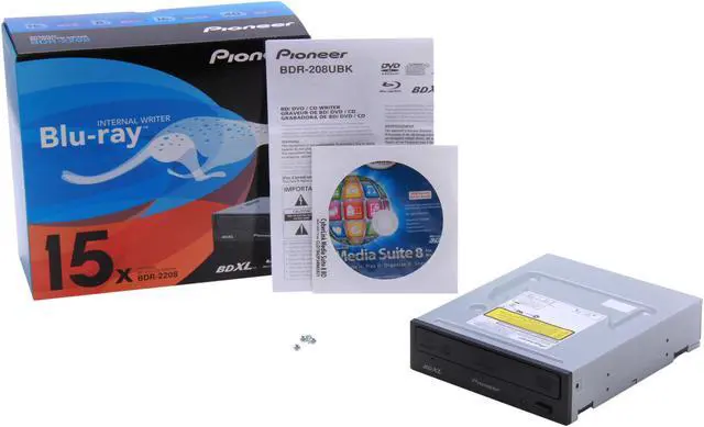 Alt view image 5 of 5 - Pioneer 15X BD-R SATA Blu-ray Burner BDR-2208, Retail Kit.