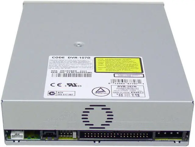 Alt view image 2 of 2 - Pioneer DVD Burner 8X DVD+R 4X DVD+RW 8X DVD-R 4X DVD-RW 12X DVD-ROM 24X CD-R 24X CD-RW 40X CD-ROM Beige IDE Model DVR-107D - OEM