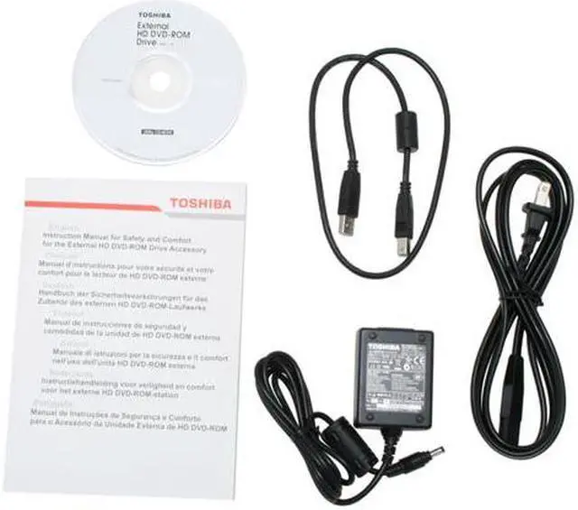 Alt view image 4 of 5 - TOSHIBA Black 4X DVD+R 4X DVD+RW 2.4X DVD+R DL 4X DVD-R 4X DVD-RW 3X DVD-RAM HD DVD read 1X speed (maximum) DVD read 8X speed (maximum) DVD-ROM 16X CD-R 10X CD-RW 24X CD-ROM USB 2.0 External HD DVD ROM Model PA35