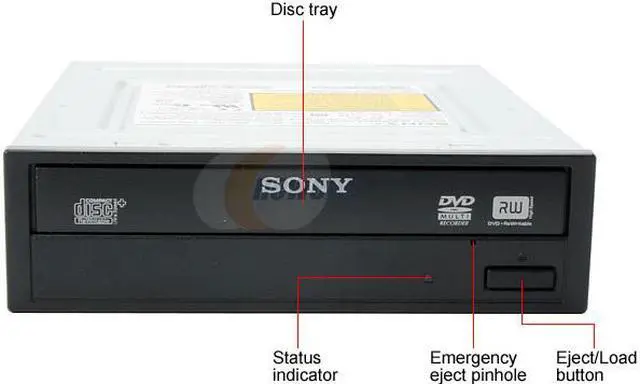 Alt view image 4 of 6 - SONY 18X DVD+R 8X DVD+RW 8X DVD+R DL 18X DVD-R 6X DVD-RW 12X DVD-RAM 16X DVD-ROM 48X CD-R 32X CD-RW 48X CD-ROM 2MB Cache E-IDE/ATAPI DVD Burner with LightScribe