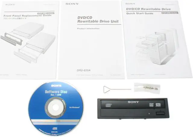 Alt view image 5 of 6 - SONY 18X DVD+R 8X DVD+RW 8X DVD+R DL 18X DVD-R 6X DVD-RW 12X DVD-RAM 16X DVD-ROM 48X CD-R 32X CD-RW 48X CD-ROM 2MB Cache E-IDE/ATAPI DVD Burner with LightScribe