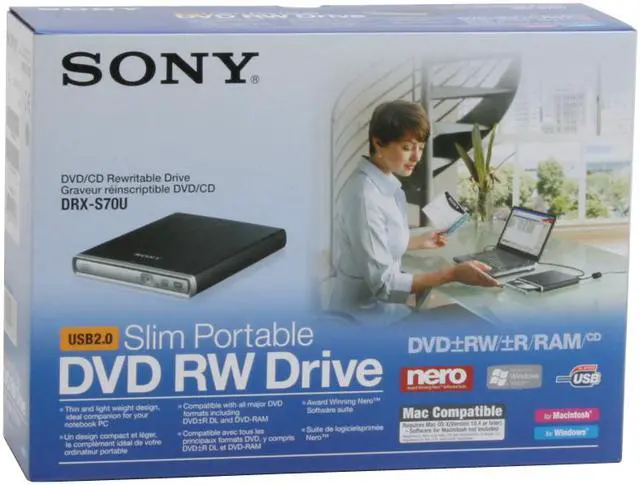Alt view image 7 of 7 - SONY USB 2.0 External Slim 8X DVD±R DVD Drive Model DRXS70U