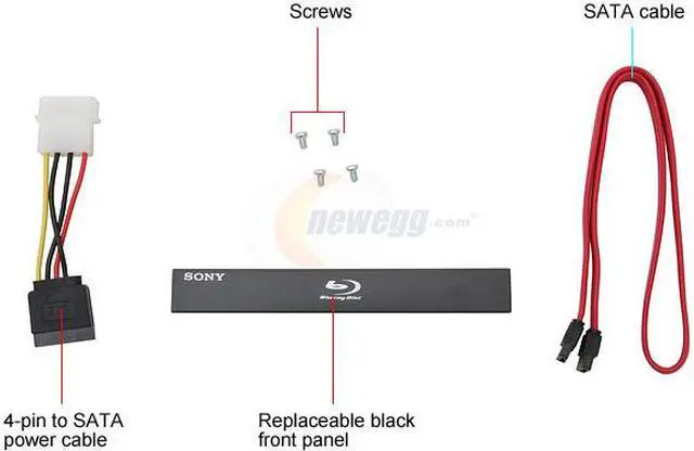 Alt view image 4 of 6 - SONY Black/Gray 2X BD-ROM 8X DVD-ROM 24X CD-ROM SATA Internal 2X Blu-ray DVD ROM Model BDUX10S