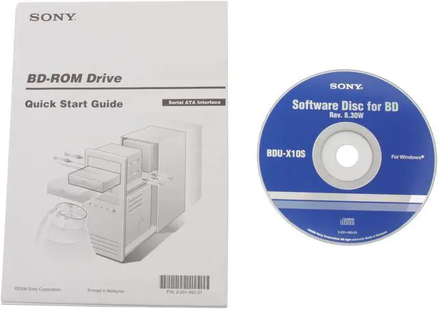 Alt view image 5 of 6 - SONY Black/Gray 2X BD-ROM 8X DVD-ROM 24X CD-ROM SATA Internal 2X Blu-ray DVD ROM Model BDUX10S