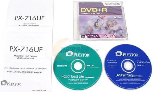 Alt view image 6 of 7 - PLEXTOR Silver 16X DVD+R 8X DVD+RW 4X DVD+R DL 16X DVD-R 4X DVD-RW 16X DVD-ROM 48X CD-R 24X CD-RW 48X CD-ROM 8M Cache IEEE 1394 / USB 2.0 External DVD Burner Model PX-716UF/SW