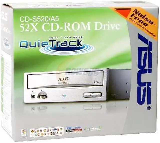 Alt view image 4 of 4 - ASUS Silver 52X CD-ROM E-IDE/ATAPI CD-ROM Drive With Blue LED Model CD-S520-A5