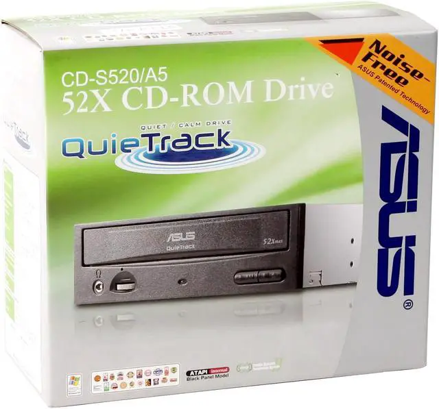Alt view image 5 of 5 - ASUS Black 52X CD-ROM E-IDE/ATAPI CD-ROM Drive Model CD-S520/A5