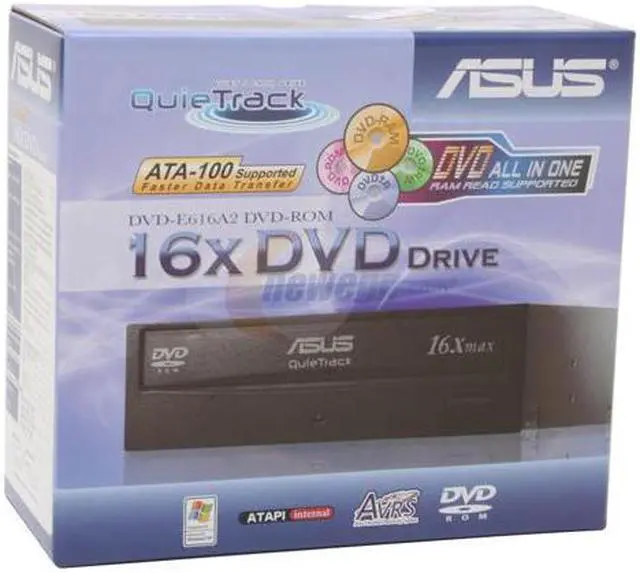 Alt view image 5 of 5 - ASUS Black 16X DVD-ROM 48X CD-ROM ATAPI/E-IDE DVD-ROM Drive with DVD-RAM Read support Model DVD-E616A2 BK