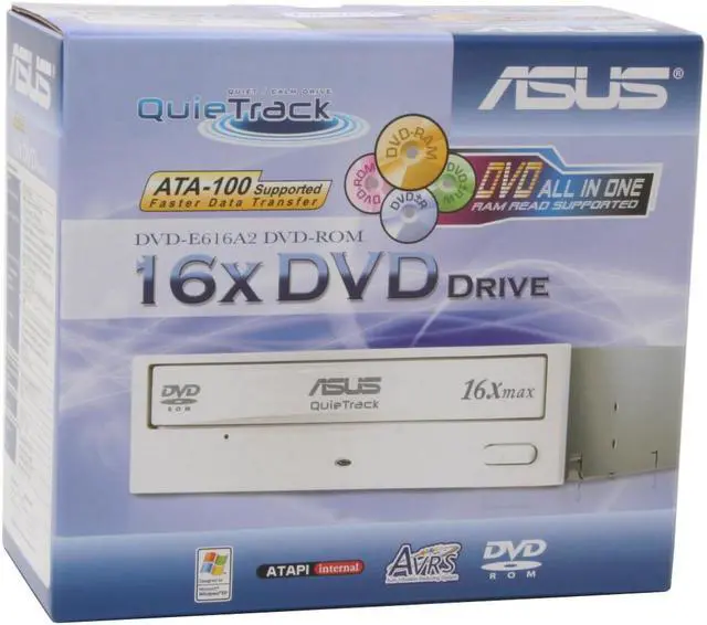Alt view image 4 of 4 - ASUS Beige 16X DVD-ROM 48X CD-ROM ATAPI/E-IDE DVD-ROM Drive with DVD-RAM Read support Model DVD-E616A2 BG