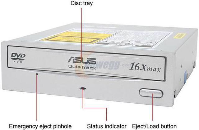 ASUS Silver ATAPI/E-IDE DVD-ROM Drive Model DVD-E616A2 SV ASUS Silver ATAPI/E-IDE DVD-ROM Drive Model DVD-E616A2 SV
