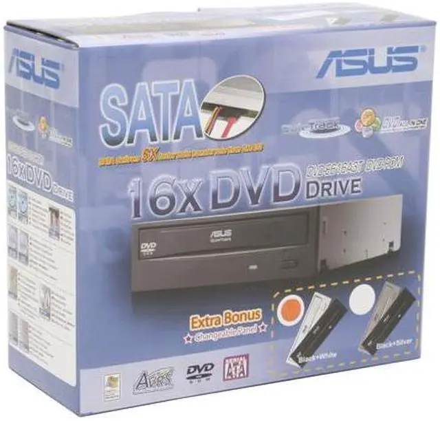 Alt view image 5 of 5 - ASUS Black 16X DVD-ROM 48X CD-ROM SATA DVD-ROM Drive Model DVD-E616A3T