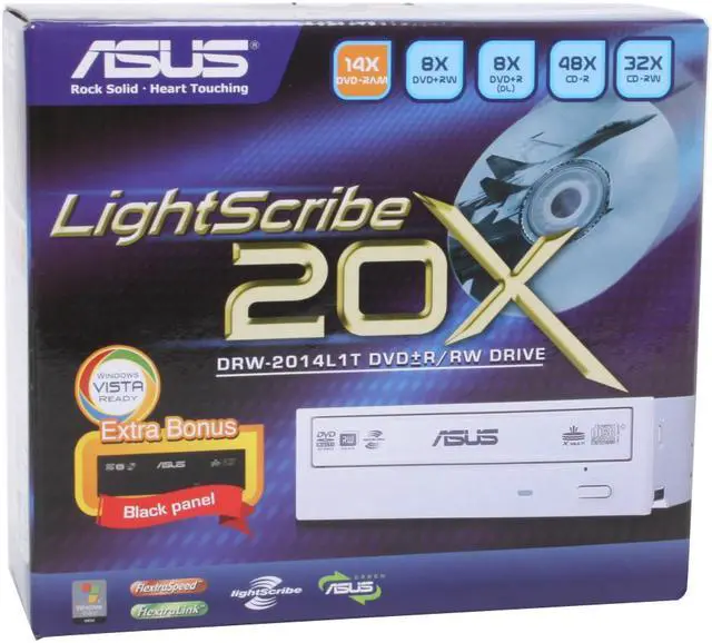 Alt view image 6 of 6 - ASUS 20X DVD±R DVD Burner with LightScribe 20X DVD+R 8X DVD+RW 8X DVD+R DL 20X DVD-R 6X DVD-RW 16X DVD-ROM 48X CD-R 32X CD-RW 48X CD-ROM Black SATA Model DRW-2014L1T LightScribe Support