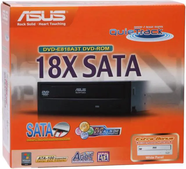 Alt view image 7 of 7 - ASUS Black 18X DVD-ROM 48X CD-ROM SATA DVD-ROM Drive Model DVD-E818A3T
