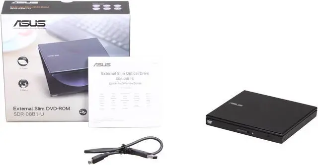Alt view image 6 of 6 - ASUS USB 2.0 Slim External DVD-ROM Model SDR-08B1-U