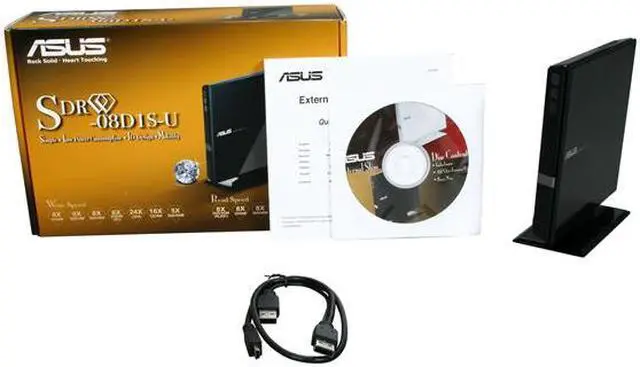 Alt view image 5 of 5 - ASUS USB 2.0 External Slim DVD±R/RW Drive Model SDRW-08D1S-U BK