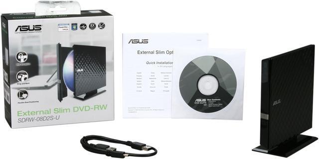 Alt view image 5 of 5 - ASUS USB 2.0 8X Slim external DVD burner Model SDRW-08D2S-U/D-BK