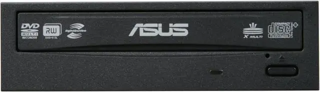Alt view image 2 of 4 - ASUS 24X DVD Burner 24X DVD+R 8X DVD+RW 12X DVD+R DL 24X DVD-R 6X DVD-RW 16X DVD-ROM 48X CD-R 24X CD-RW 48X CD-ROM Black SATA Model DRW-24B3LT LightScribe Support - OEM