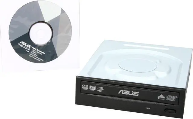 Alt view image 4 of 4 - ASUS 24X DVD Burner 24X DVD+R 8X DVD+RW 12X DVD+R DL 24X DVD-R 6X DVD-RW 16X DVD-ROM 48X CD-R 24X CD-RW 48X CD-ROM Black SATA Model DRW-24B3LT LightScribe Support - OEM