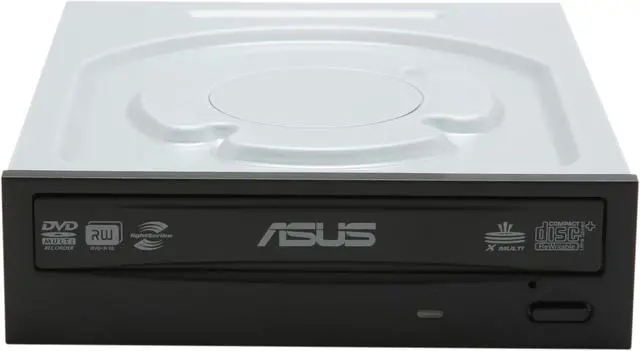 Alt view image 2 of 5 - ASUS DVD-Writer 24X DVD+R 8X DVD+RW 24X DVD-R 8X DVD-RW 16X DVD-ROM 48X CD-R 24X CD-RW 48X CD-ROM Black SATA Model DRW-24B3LT/BLK/G/AS